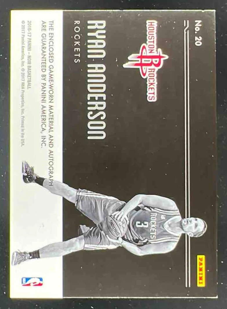 2016-17 Panini Noir Autographed Prime Color #20 Ryan Anderson Autograph Auto /40 - Image 2