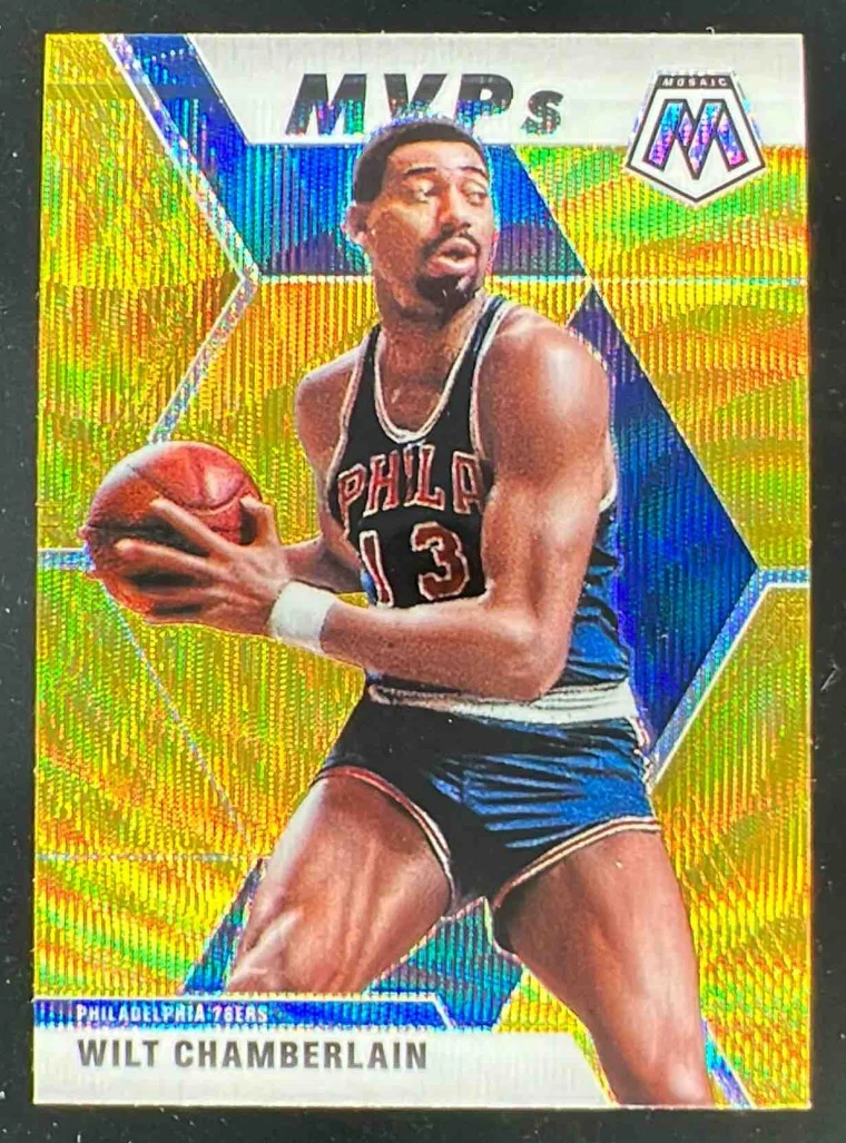 2019-20 Panini Mosaic Gold Wave Prizm #300 Wilt Chamberlain