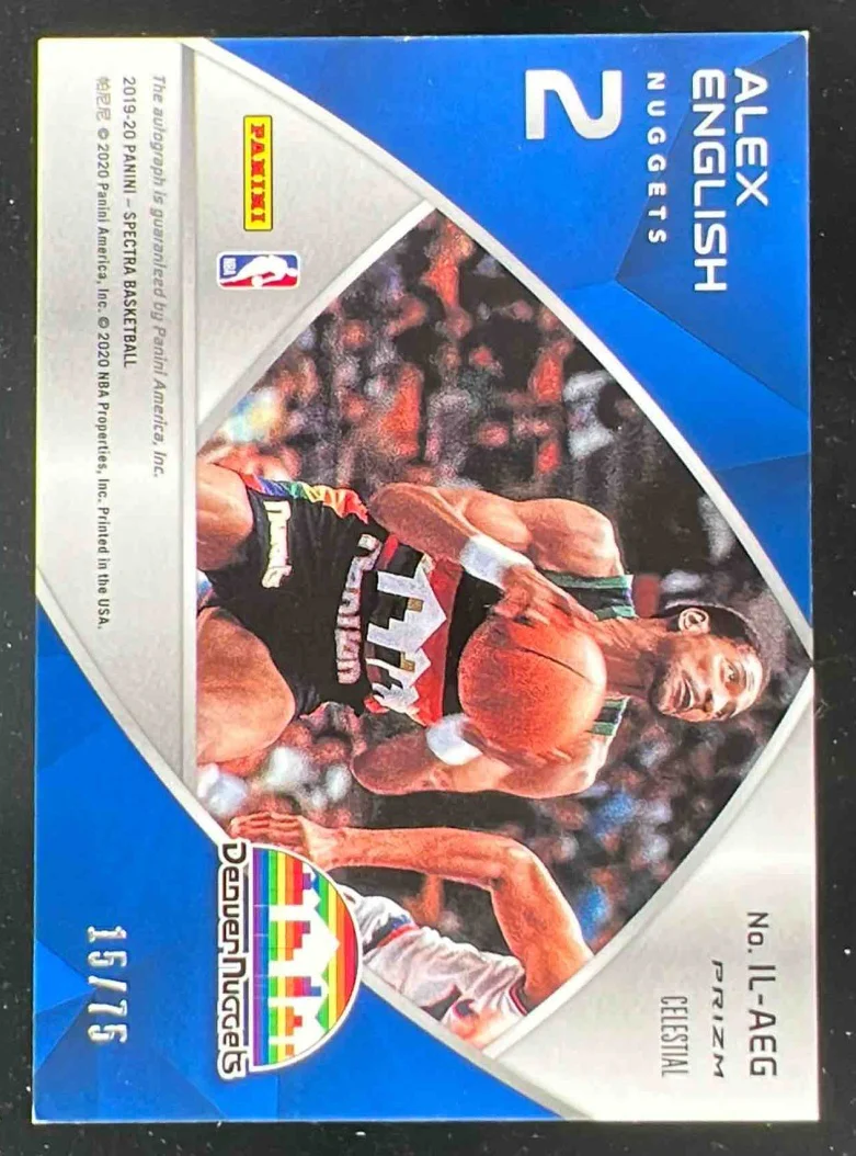 2019 Spectra Illustrious Legends Signatures Celestial Alex English Auto /75 - Image 2