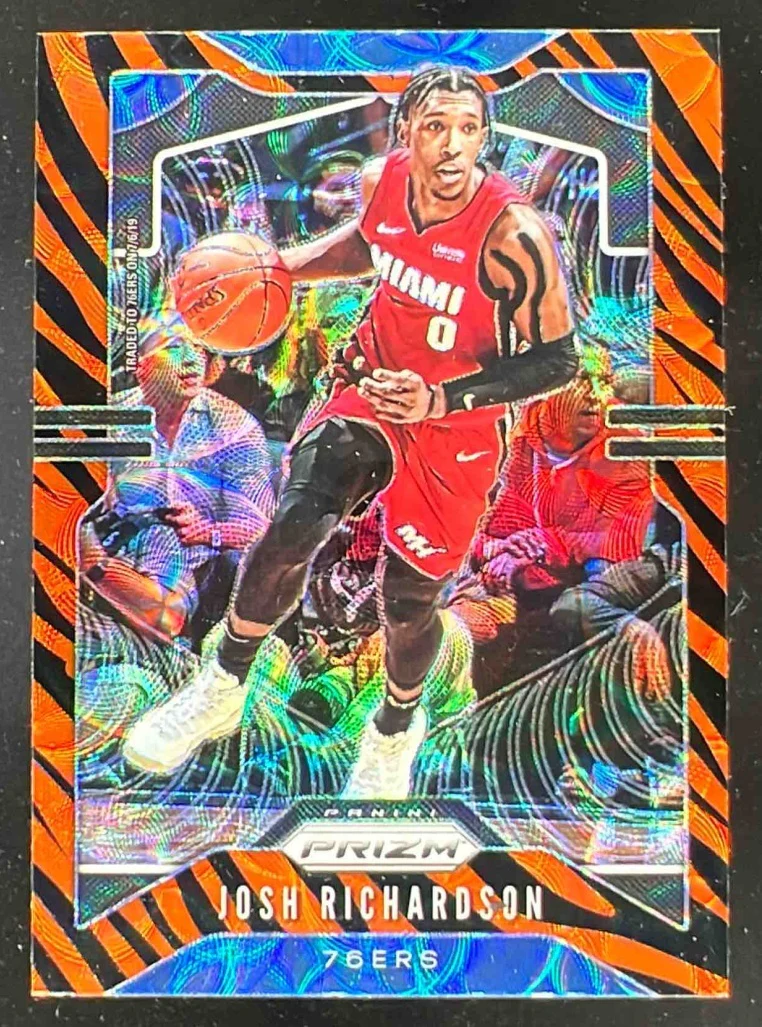 2019-20 Panini Prizm Prizms Choice Tiger Stripe #147 Josh Richardson