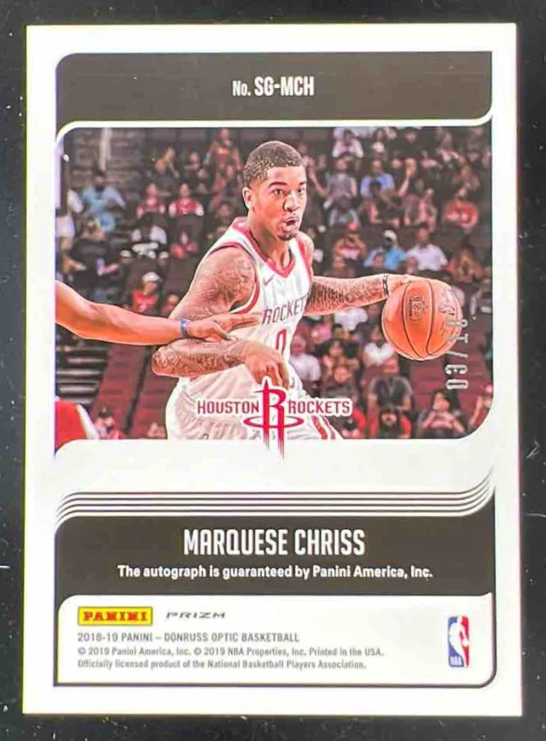 2018-19 Donruss Optic Signature Series Gold #SG-MCH Marquese Chriss Auto /10 - Image 2
