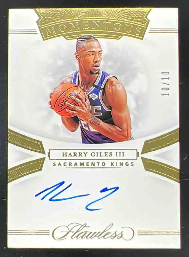 2019-20 Flawless Momentous Autographs Gold #MA-HGL Harry Giles III Auto /10