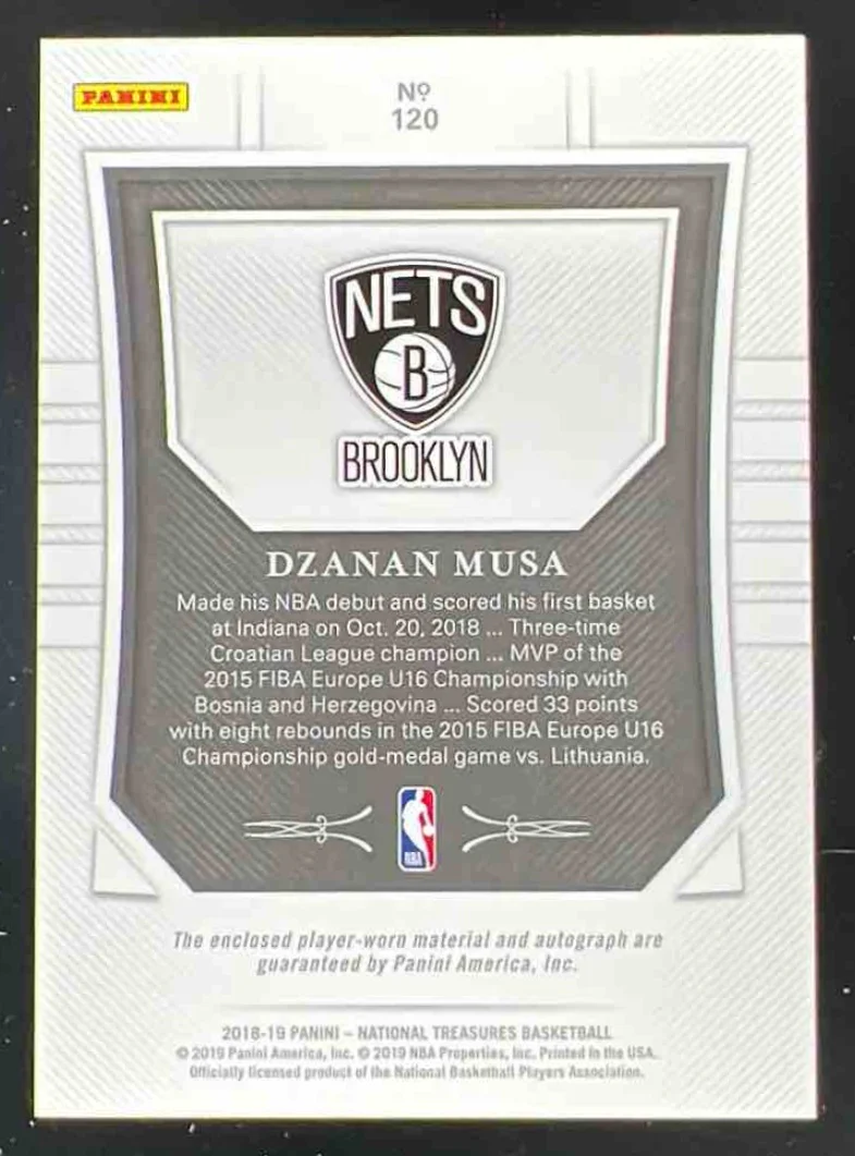 2018-19 Panini National Treasures #120 Dzanan Musa RC Auto /99 - Image 2