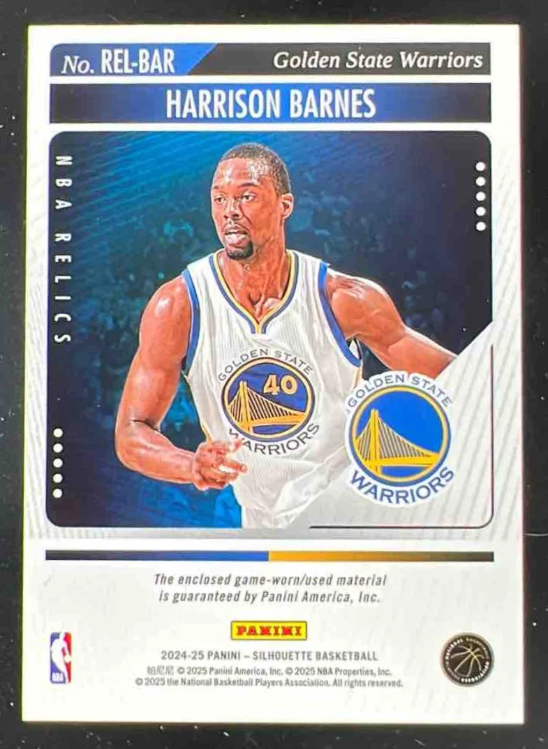 2024-25 Panini Silhouette NBA Relics Holo Gold #REL-BAR Harrison Barnes /5 - Image 2