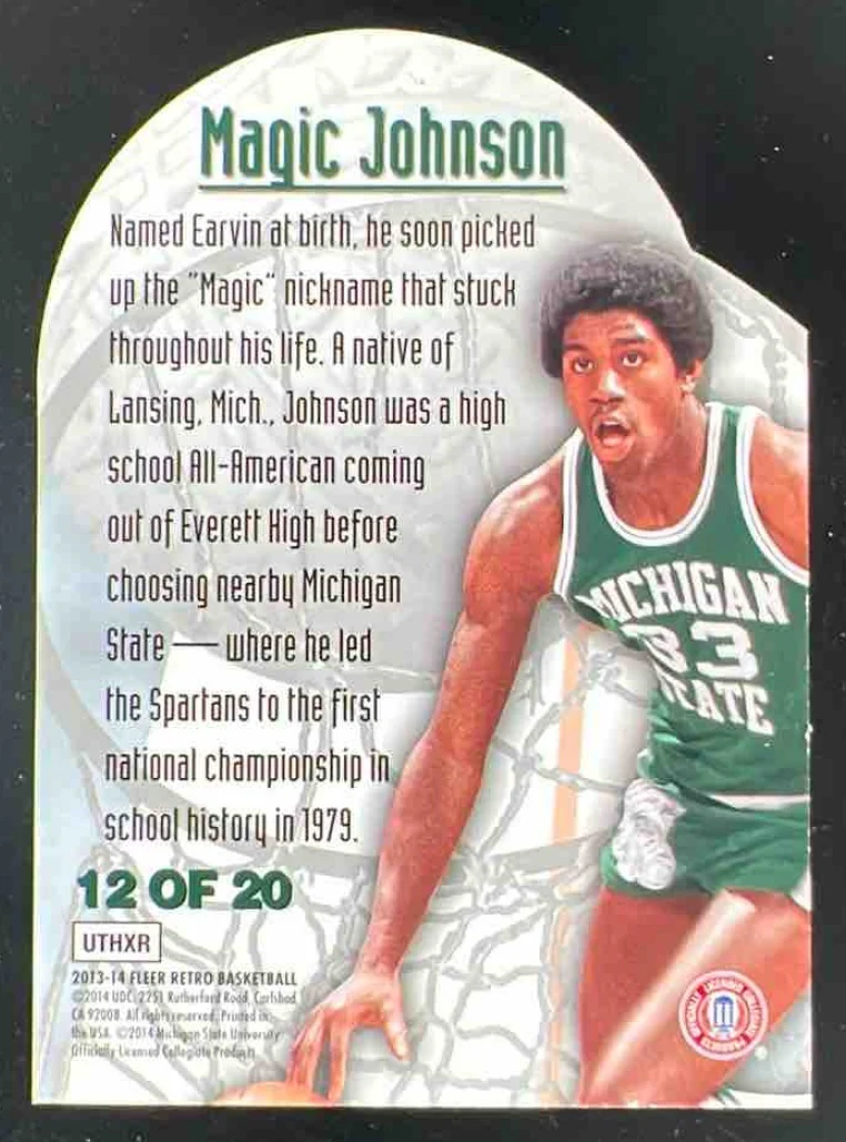 2013-14 Fleer Retro '95 96 Metal Universe Maximum Metal #12 Magic Johnson - Image 2