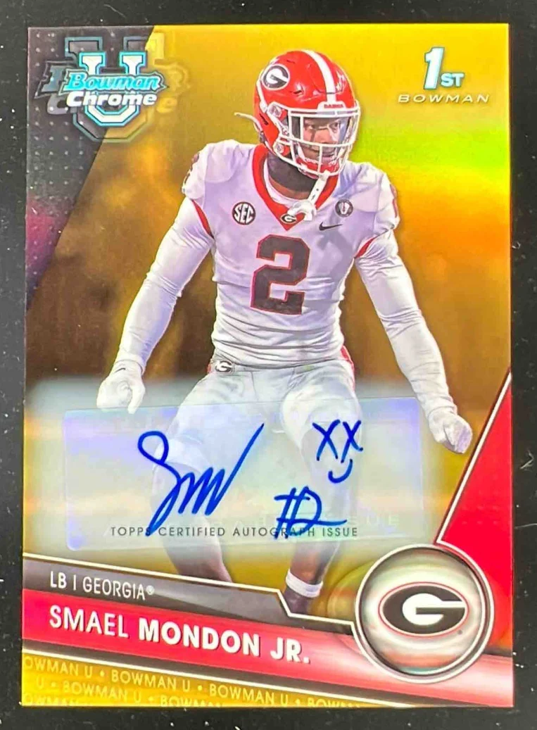2023 Bowman University Chrome Gold Refractor #57 Smael Mondon Jr. Auto /50