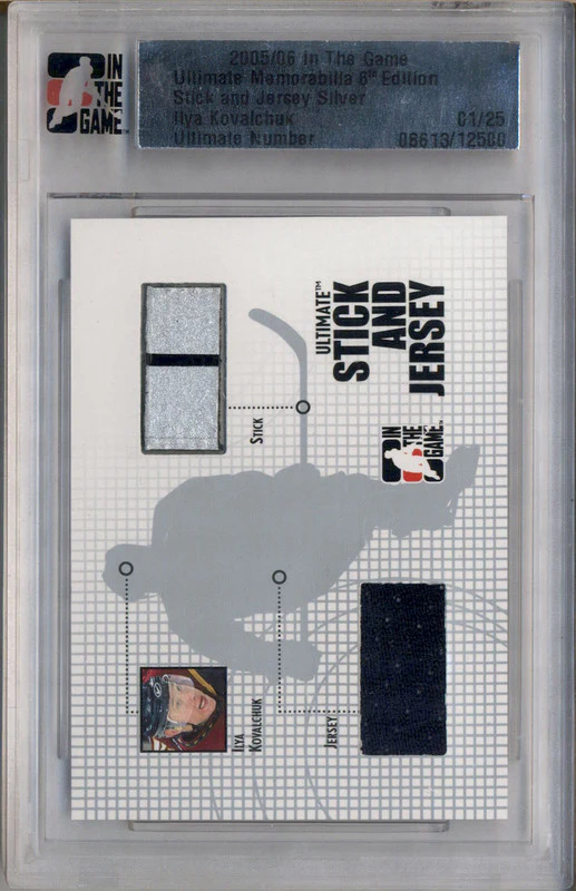 2005 ITG Ultimate Stick and Jersey Silver Ilya Kovalchuk /25