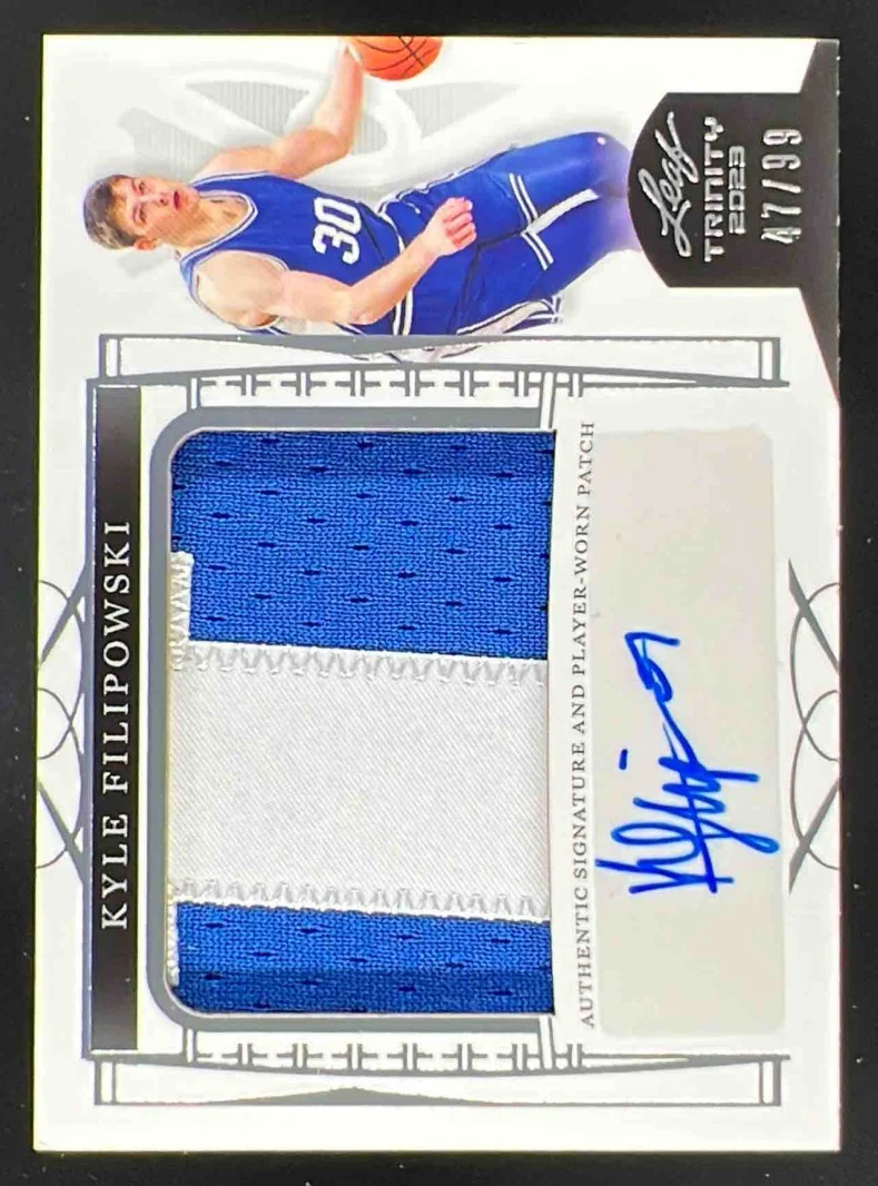 2022-23 Leaf Trinity Patch Autographs Silver #PA-KF1 Kyle Filipowski Auto /99