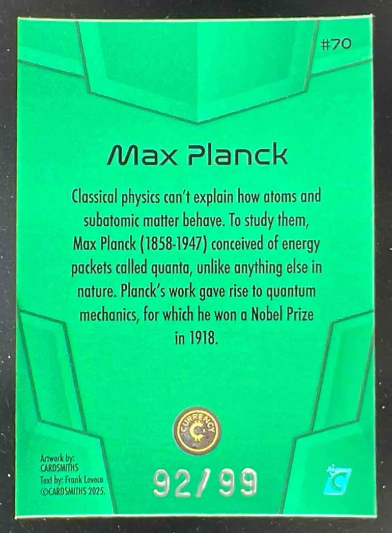 2025 Cardsmiths Crypto Currency Green #70 Max Planck /99 - Image 2