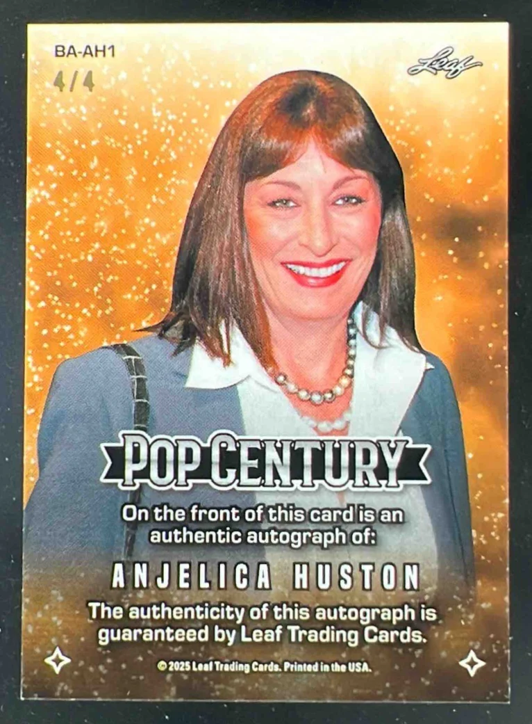 2025 Leaf Metal Century Diagonal Shimmer Purple #BA-AH1 Anjelica Huston Auto /4 - Image 2