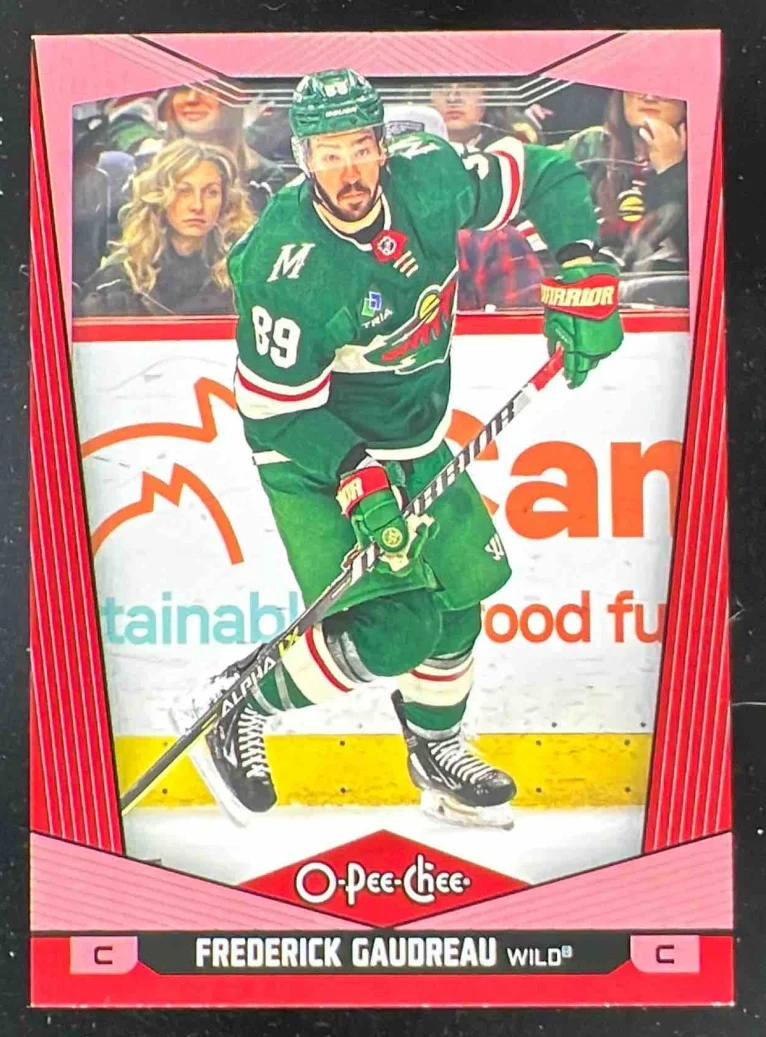 2024-25 O-Pee-Chee Red Border Blank Back Frederick Gaudreau 1/1