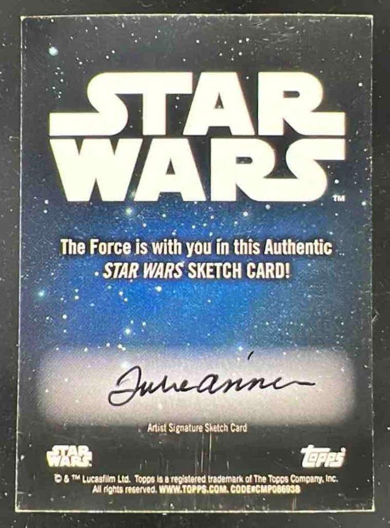 Star Wars The Force With You Sketch Card Artist Autograph Auto 1/1 - Image 2