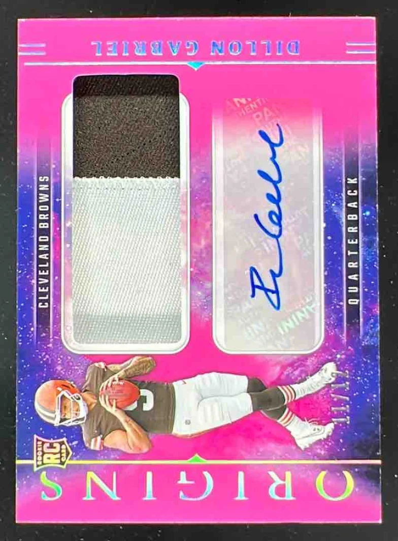 2025 Origins Rookie Jumbo Jersey Pink #RJJ-DGL Dillon Gabriel RC Auto /12