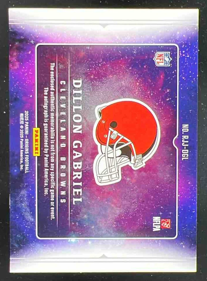 2025 Origins Rookie Jumbo Jersey Pink #RJJ-DGL Dillon Gabriel RC Auto /12 - Image 2