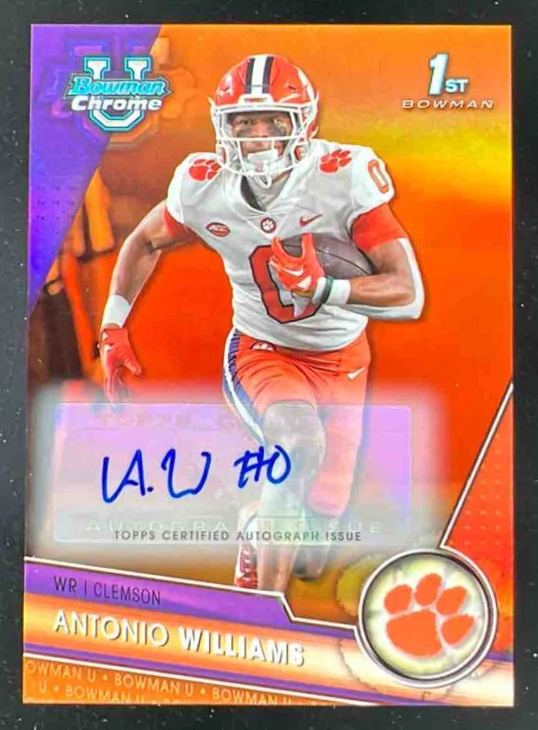 2023 Bowman University Chrome Orange Refractor #29 Antonio Williams Auto /25