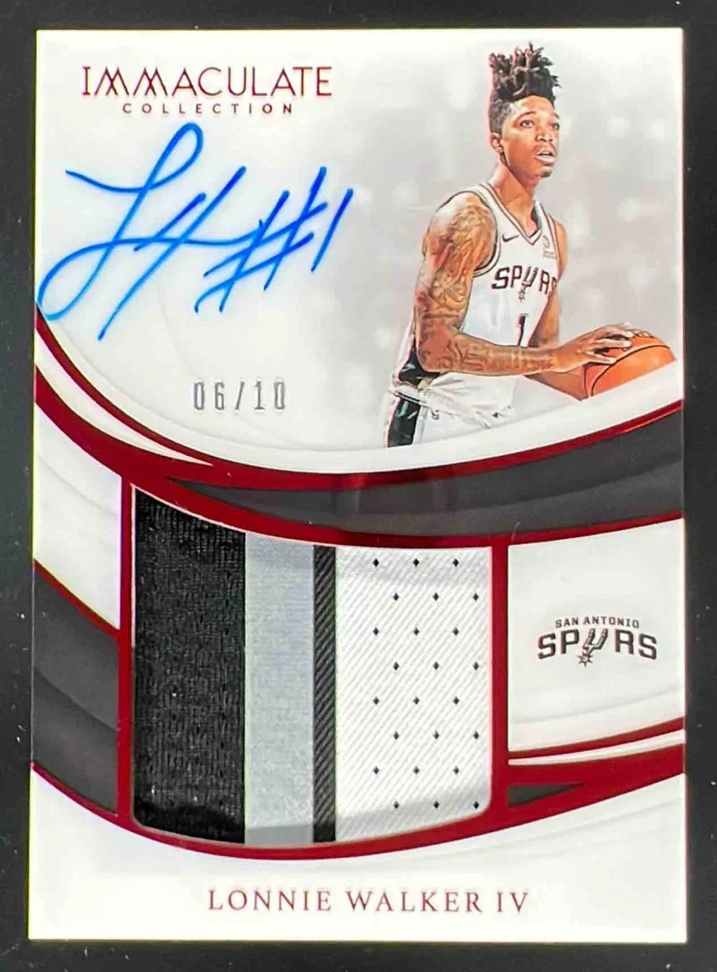2018 Immaculate Collection Premium Patch Red #PPLW4 Lonnie Walker IV RC Auto /10