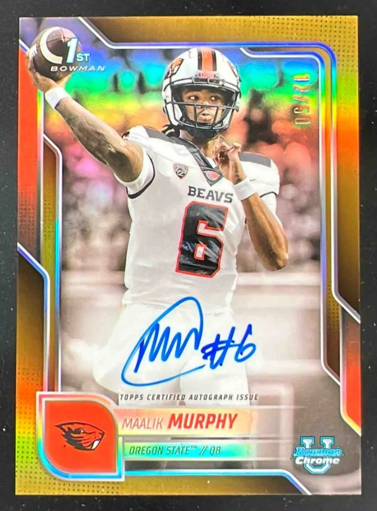 2025 Bowman Chrome University Gold Refractor #BCA-MAM Maalik Murphy Auto /50