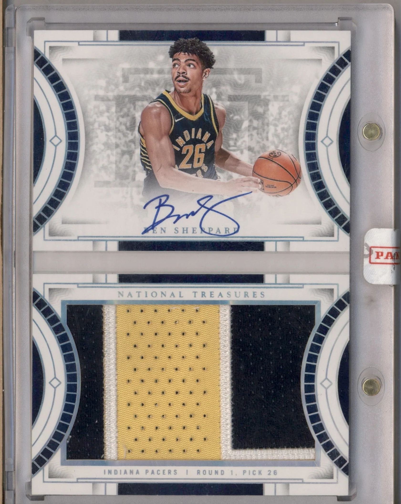 2023 National Treasures Rookie Jumbo Jersey Number Booklet Ben Sheppard Auto /25
