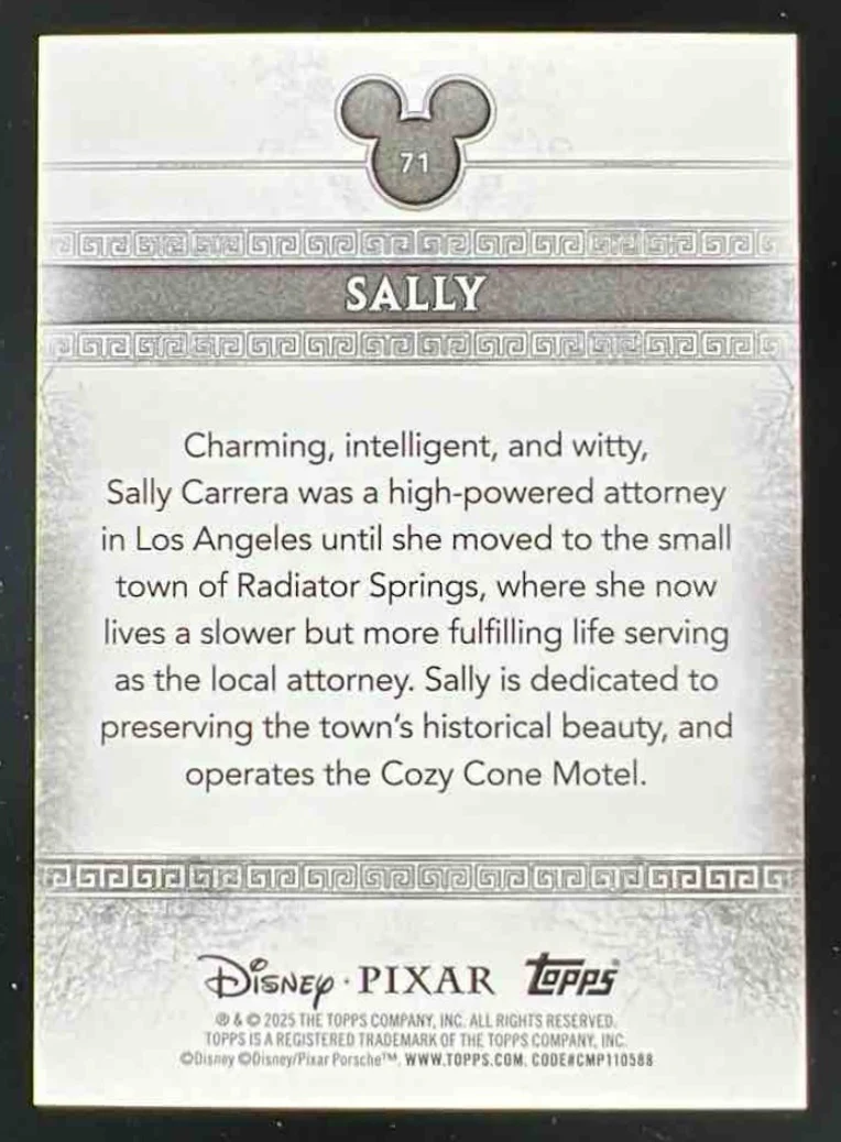 2025 Topps Mint Disney Silver Black Foil #71 Sally /10 - Image 2