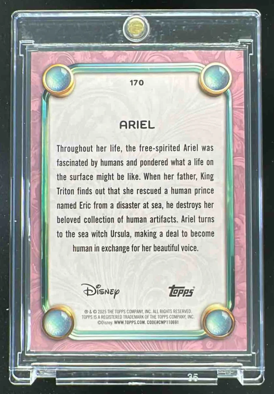 2025 Topps Disney Wonder Live-Action Princess Orange Foil #170 Ariel /25 - Image 2