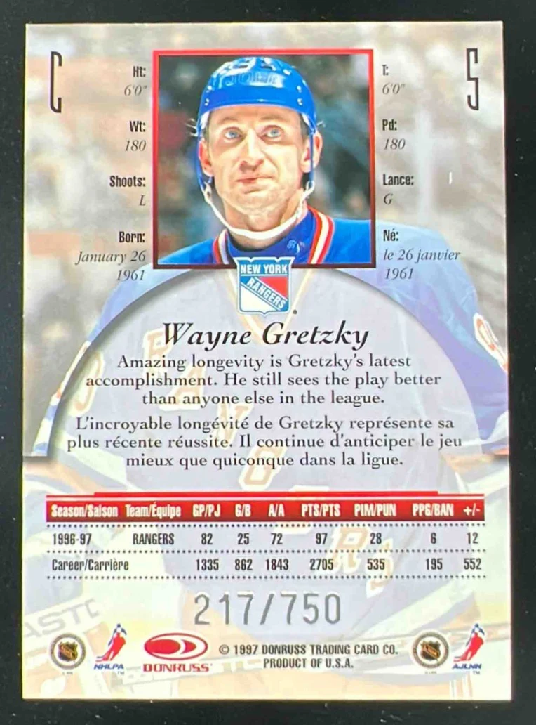 1997-98 Donruss Canadian Ice Provincial Series #5 Wayne Gretzky /750 - Image 2
