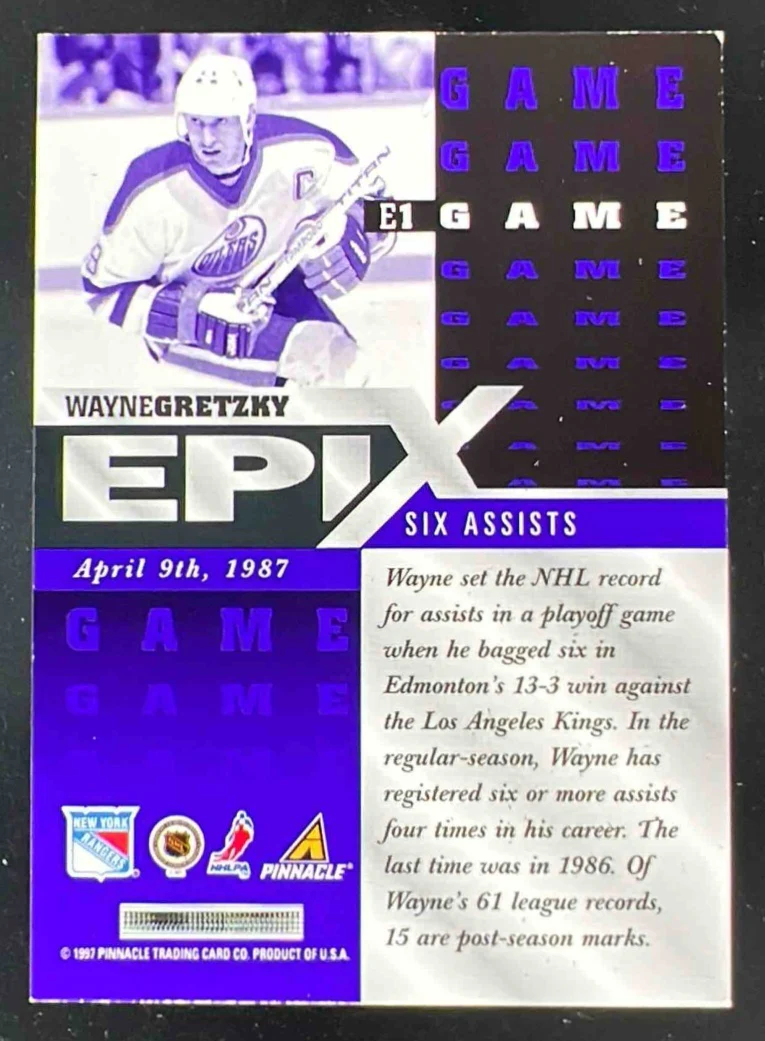 1997-98 Score Epix Purple #E1 Wayne Gretzky - Image 2