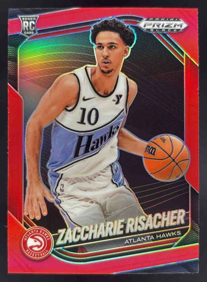 2024-25 Panini Prizm Black Red Prizms #181 Zaccharie Risacher RC /299