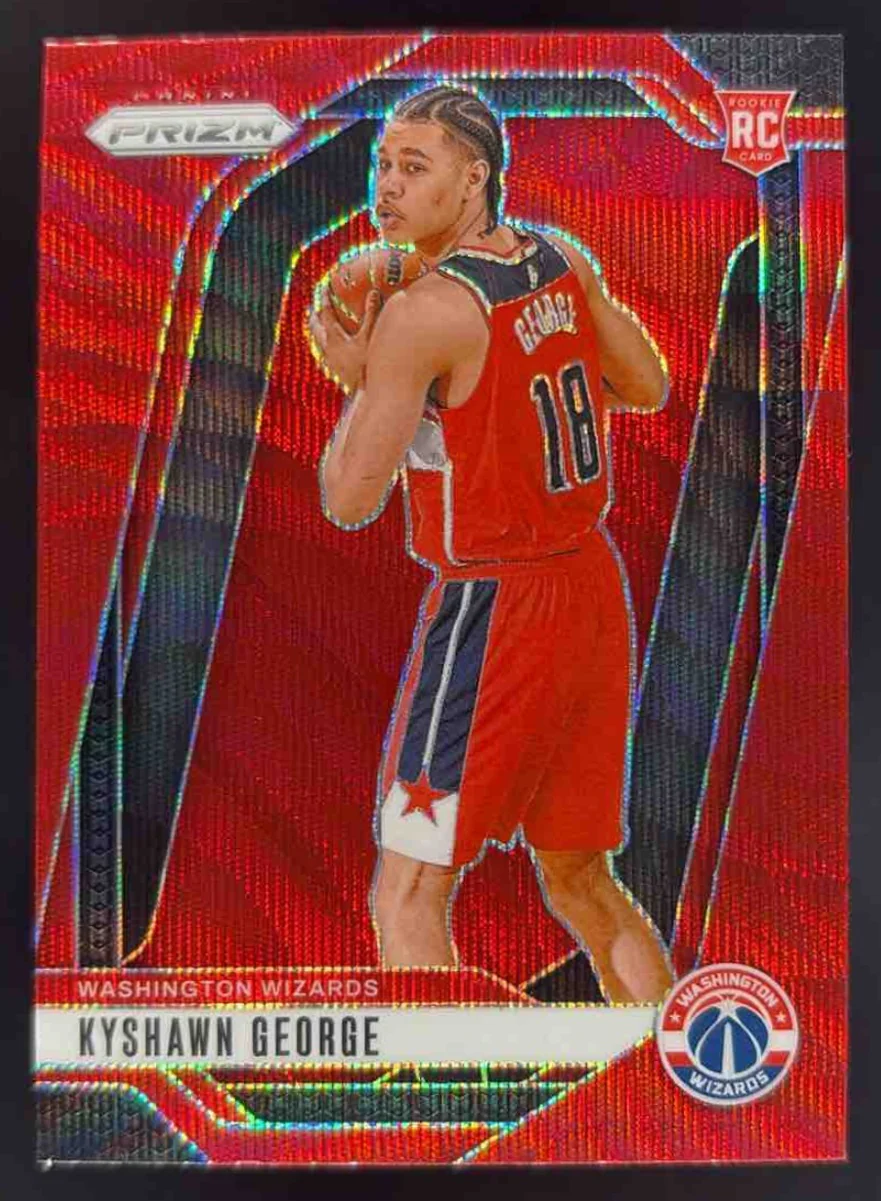 2024-25 Panini Prizm Ruby Wave Prizm #257 Kyshawn George RC