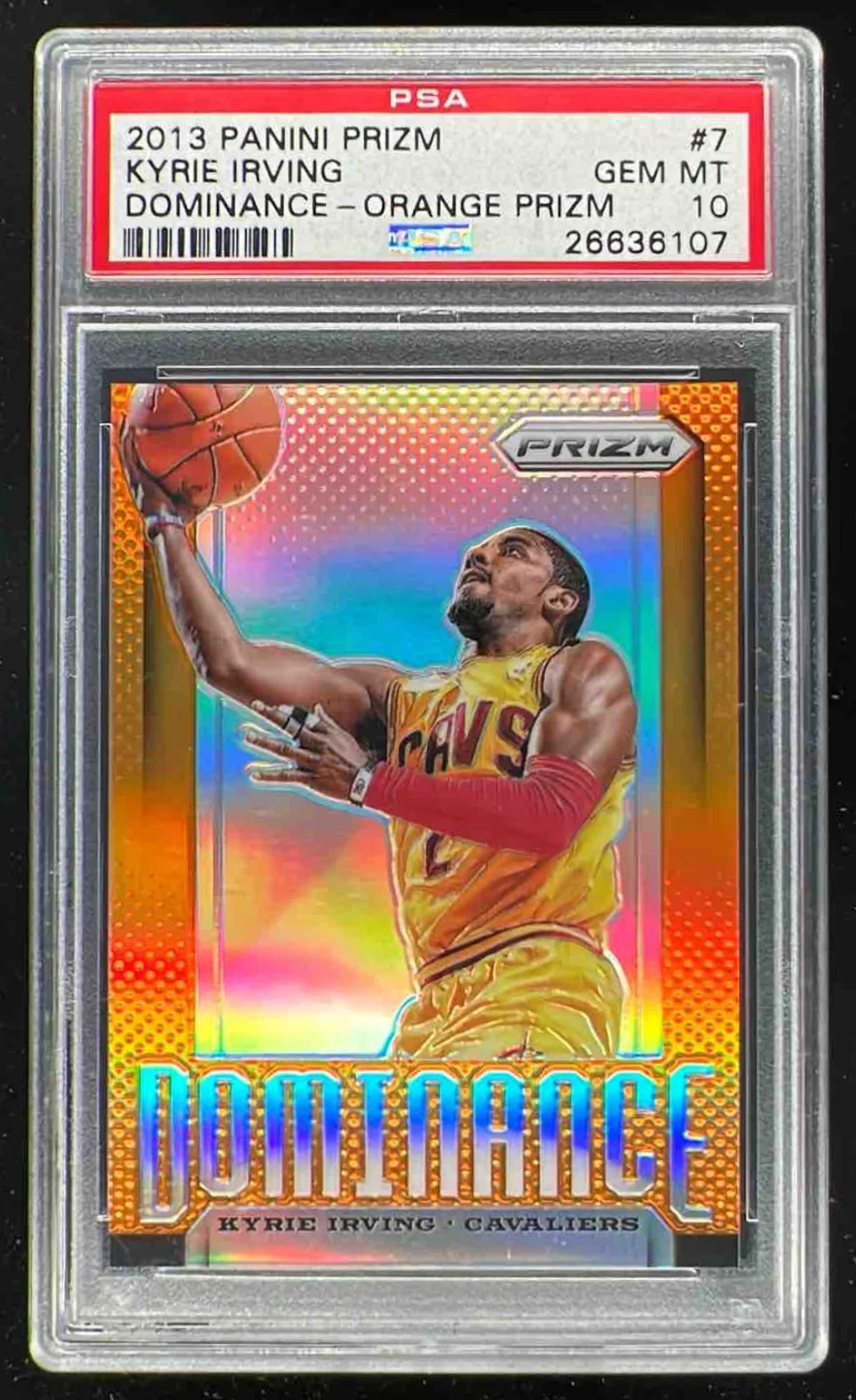 2013-14 Panini Prizm Dominance Prizms Orange #7 Kyrie Irving /60 PSA 10