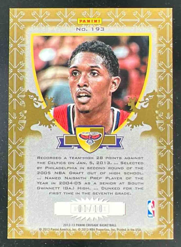2012-13 Panini Crusade Crusade Gold #71 Lou Williams /10 - Image 2