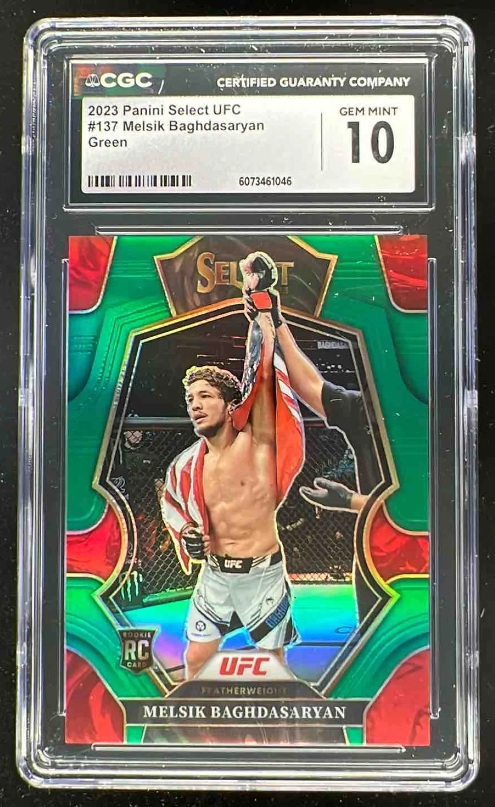 2023 Panini Select UFC Green Prizms #137 Melsik Baghdasaryan /5 CGC 10