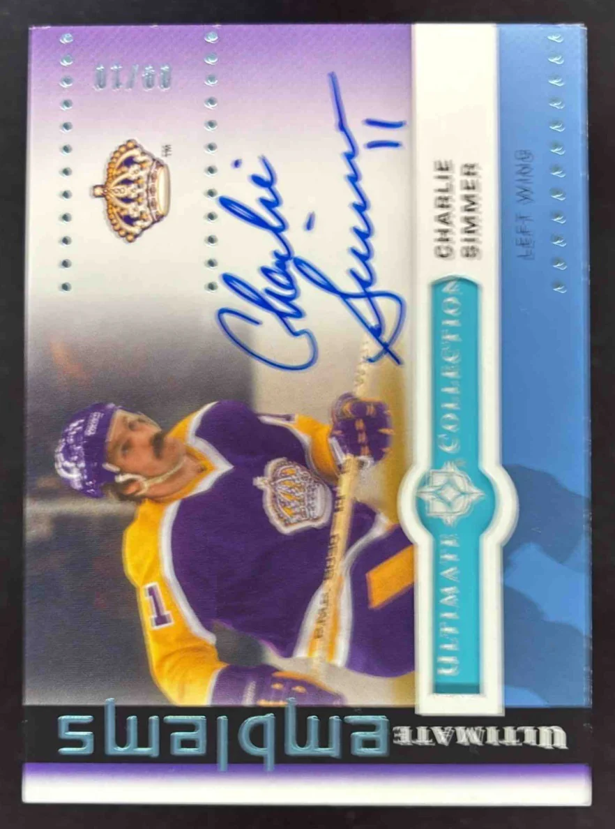 2024 Ultimate Collection Emblems Auto Platinum #UE-SI Charlie Simmer Auto /10
