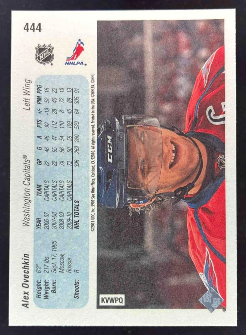2010-11 Upper Deck 20th Anniversary Variation #444 Alex Ovechkin - Image 2