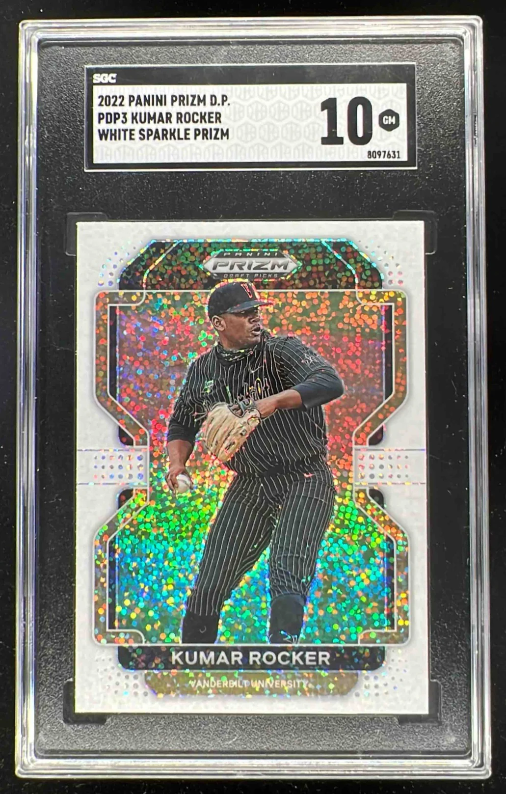 2022 Panini Prizm Draft Picks White Sparkle #PDP3 Kumar Rocker SGC 10