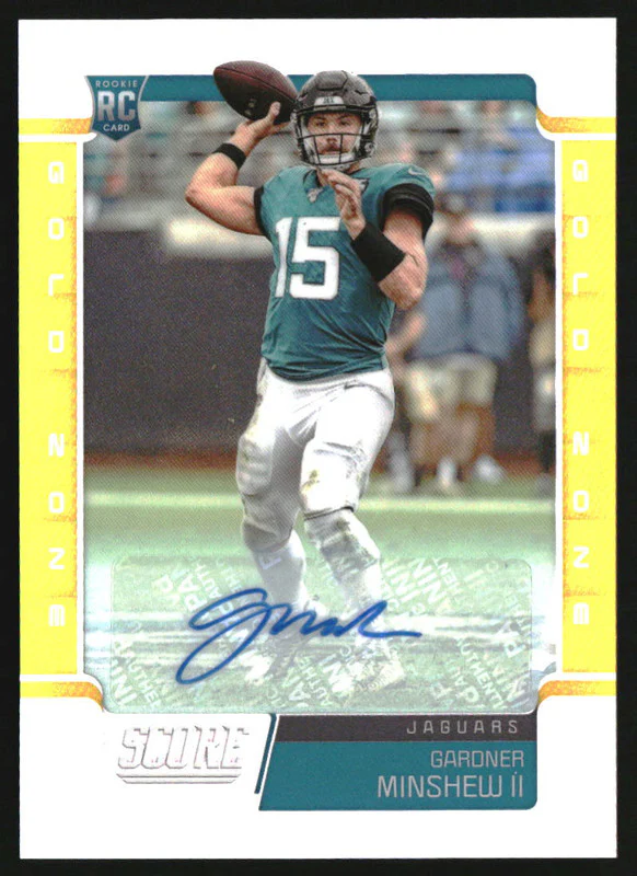 2019 Score Rookie Autographs Gold Zone #456 Gardner Minshew II RC Auto /50