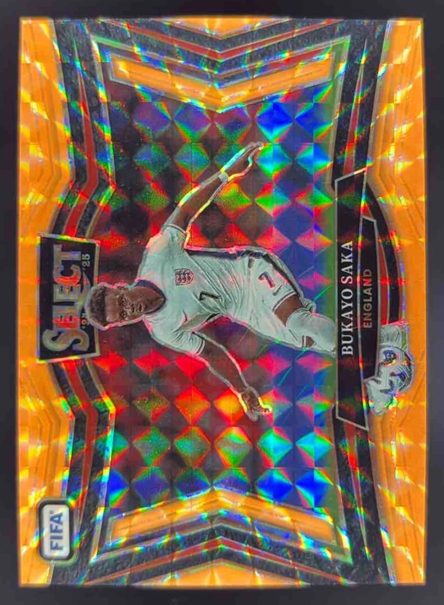 2024-25 Panini Select FIFA Field Orange Fluorescent #216 Bukayo Saka /125