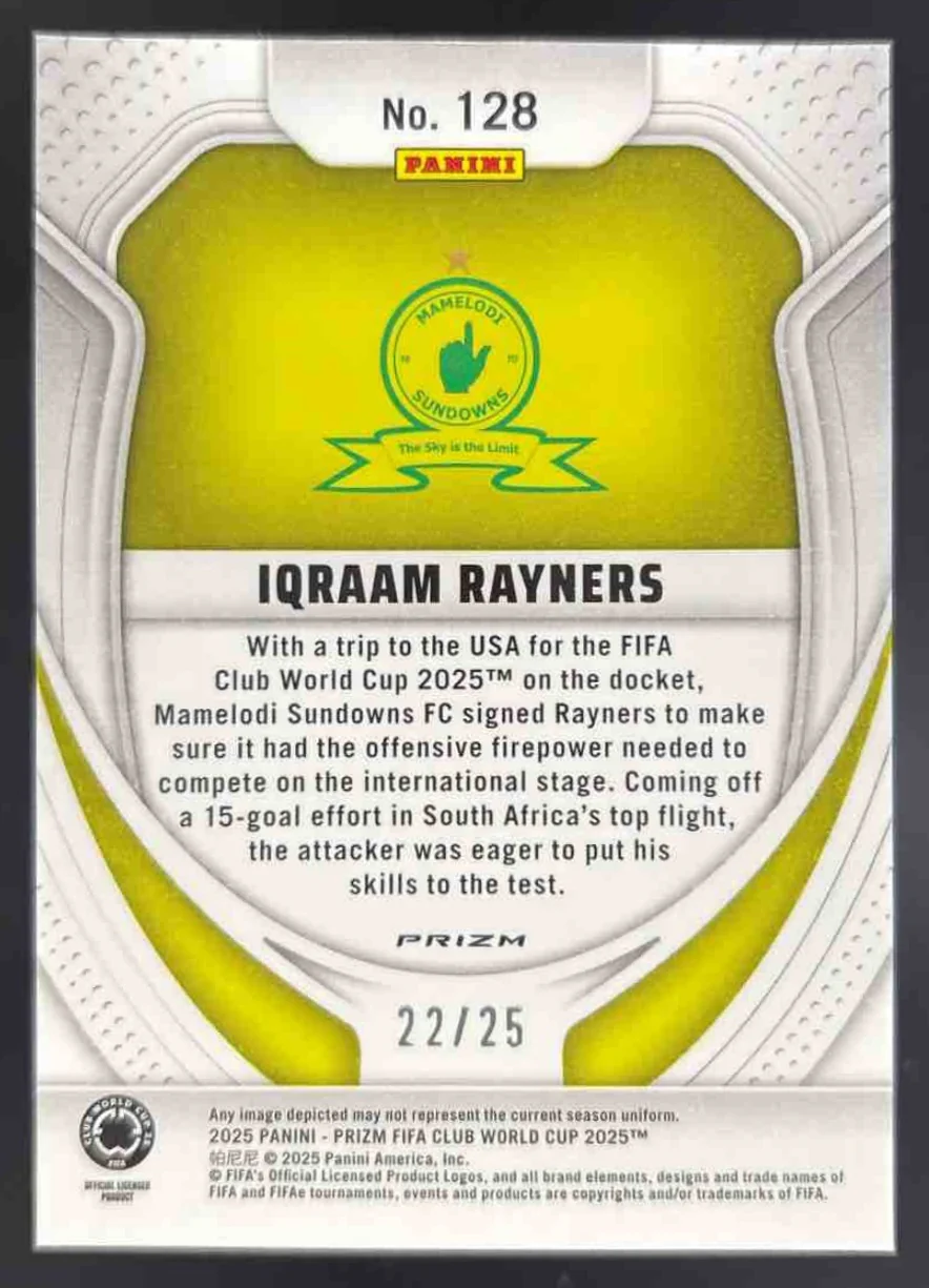 2025 Panini Prizm FIFA Club World Cup Multicolor Mojo #128 Iqraam Rayners /25 - Image 2