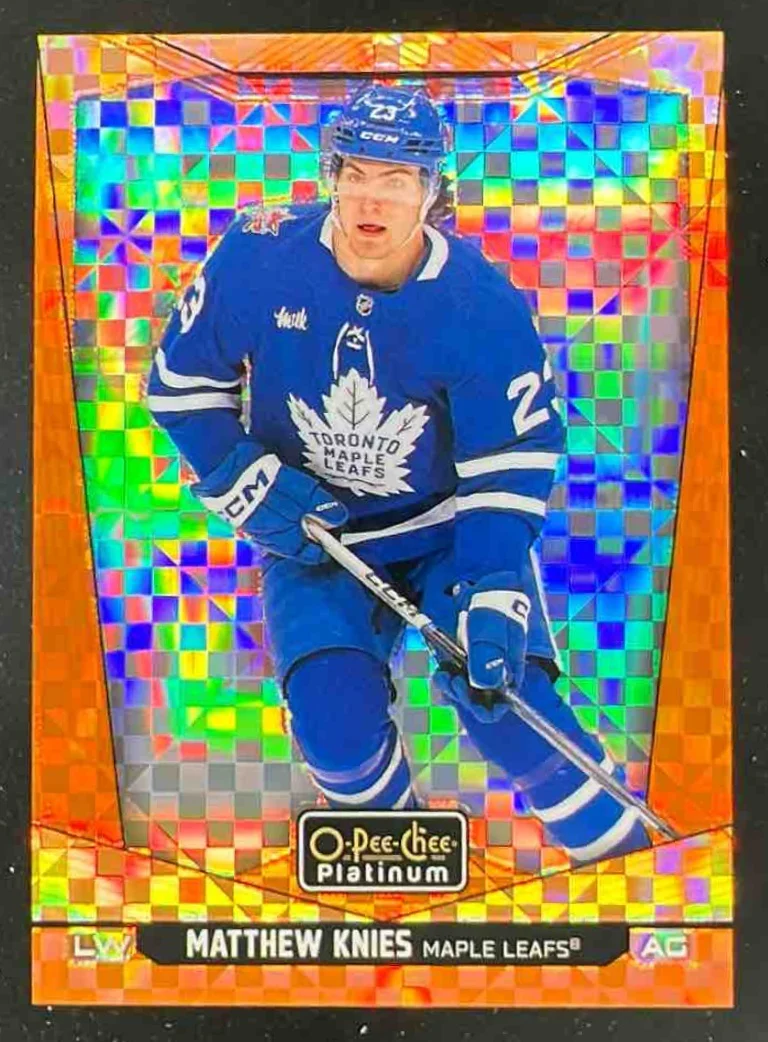 2024-25 O-Pee-Chee Platinum Orange Checkers #70 Matthew Knies /25