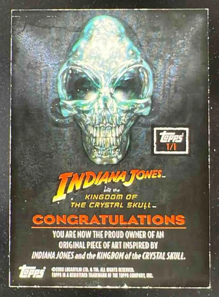 2008 Topps Indiana Jones Kingdom of Crystal Skull Sketch Card Auto 1/1 - Image 2
