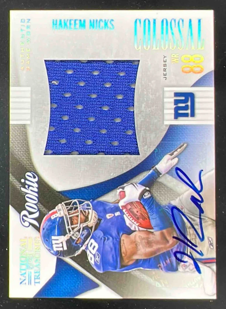 2009 Playoff National Treasures Rookie Colossal Materials #11 Hakeem Nicks /50