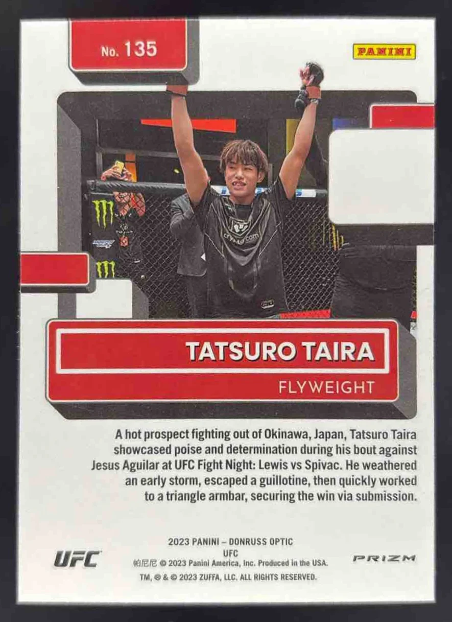 2023 Panini Donruss Optic UFC Purple Prizm #135 Tatsuro Taira Rated Rookie - Image 2