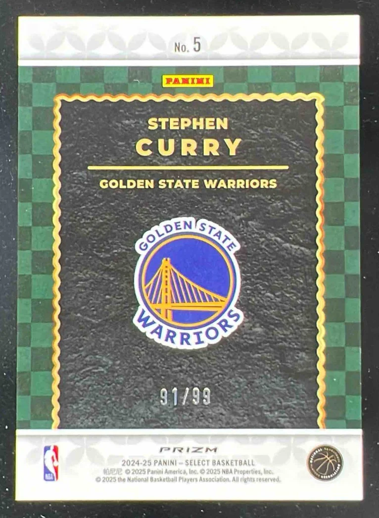 2024-25 Panini Select Score Select Throwback Red Prizm #5 Stephen Curry /99 - Image 2