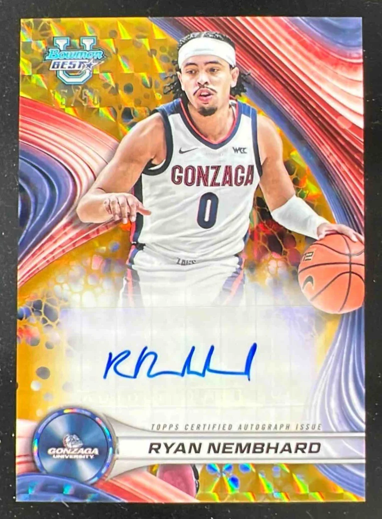 2024 Bowman's Best University Best of 2024 Gold Geometric Ryan Nembhard Auto /50
