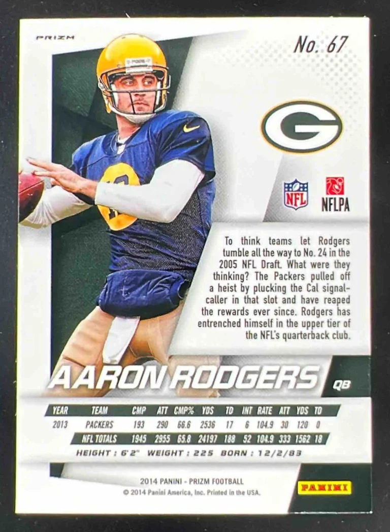 2014 Panini Prizm Panini Logo Prizm #67 Aaron Rodgers - Image 2