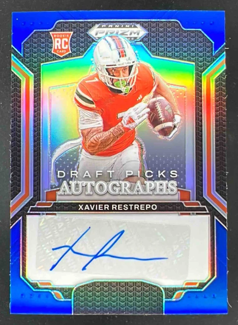 2025 Panini Prizm Draft Pick Autographs Blue Prizm #67 Xavier Restrepo Auto /249