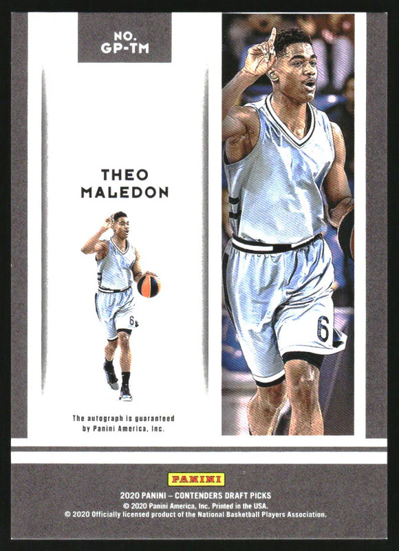 2020 Contenders Draft Game Day Prospect Ticket Black Auto Theo Maledon /10 - Image 2