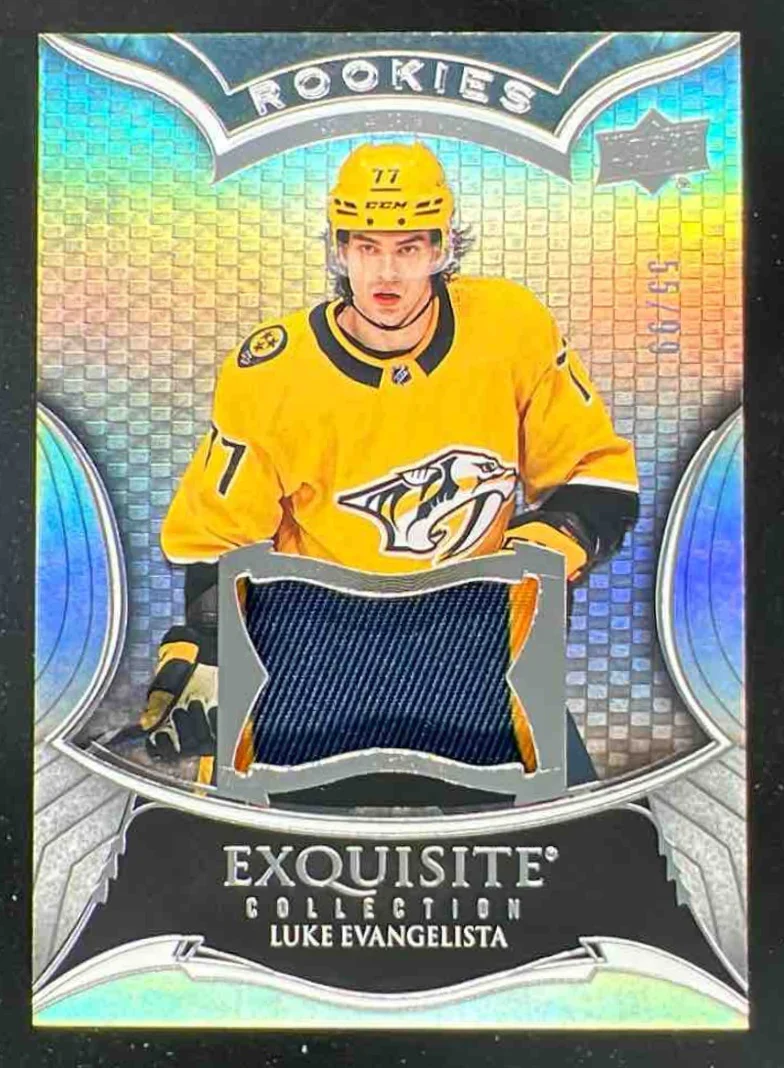 2023 Black Diamond Exquisite Collection Rookies Patch Luke Evangelista RC /99