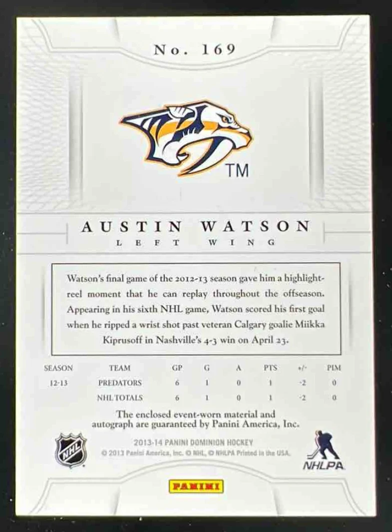 2013-14 Panini Dominion #169 Austin Watson Autograph RC Auto /299 - Image 2
