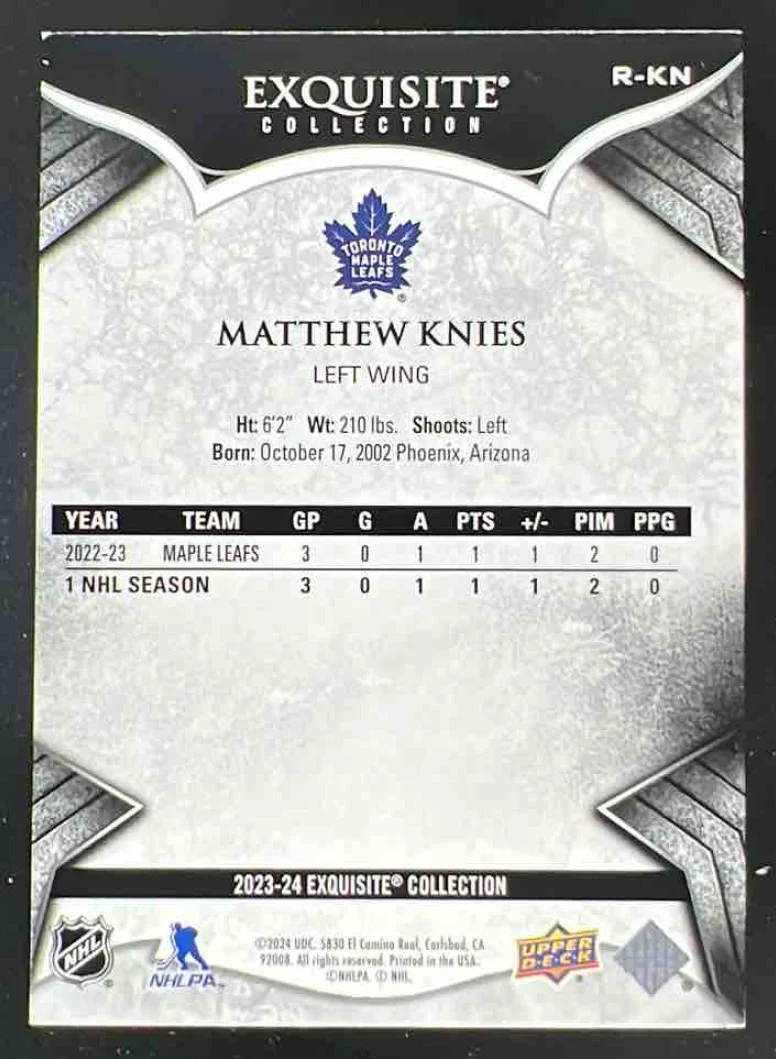 2023 Black Diamond Exquisite Collection Rookies #R-KN Matthew Knies RC /399 - Image 2
