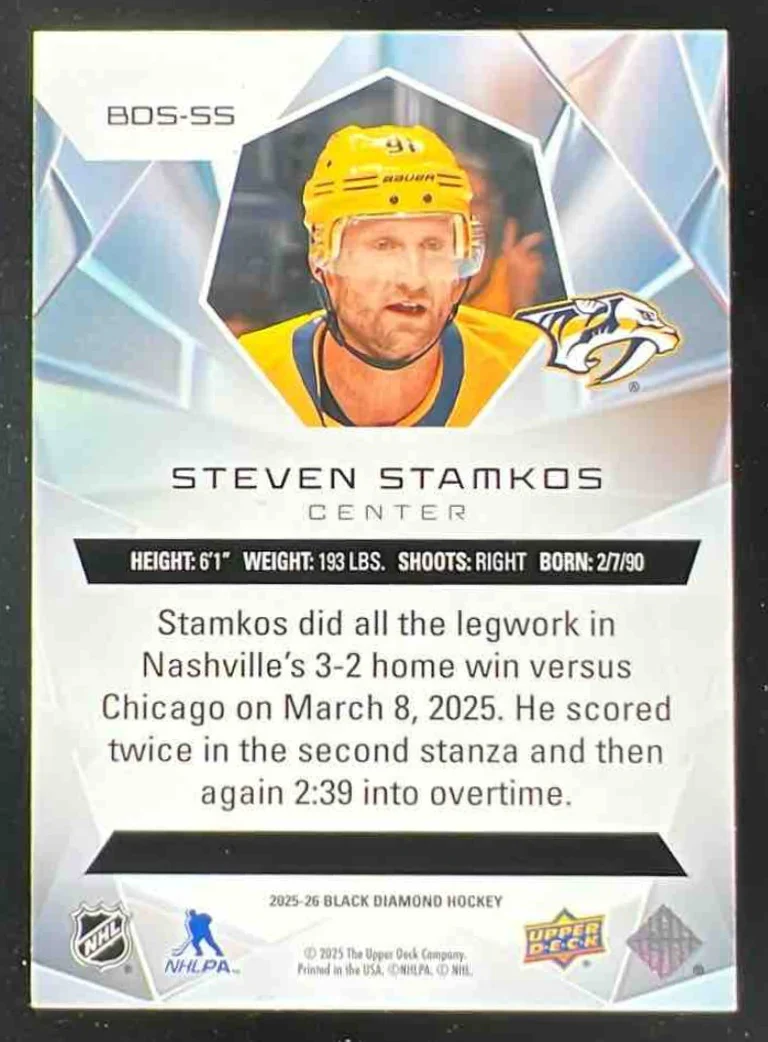 2025-26 Upper Deck Black Diamond Diamond Stars #BDS-SS Steven Stamkos /249 - Image 2